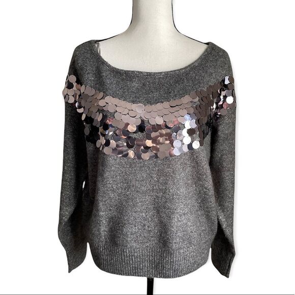 NWT Calligraphie Sequin Embellished Pullover Sweater - Picture 1 of 4